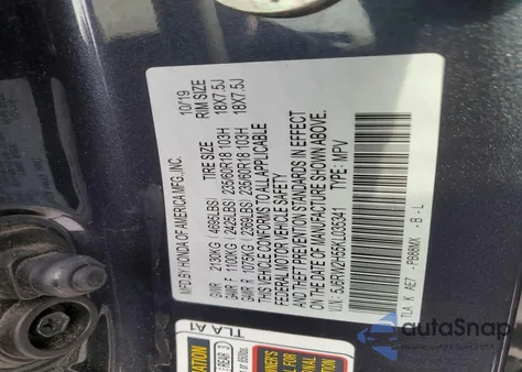 2019 Honda Cr-V Ex from USA, damaged, VIN 5J6RW2H55KL035341